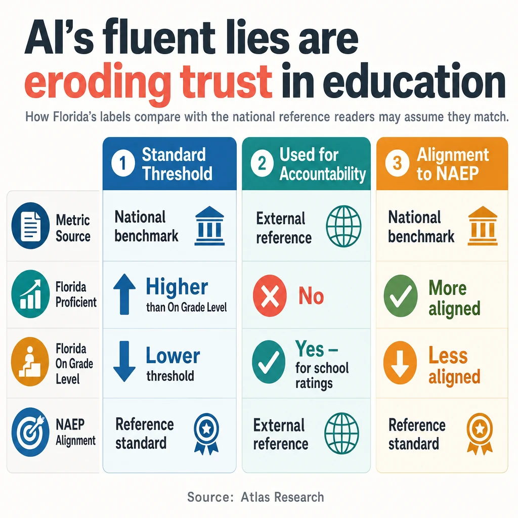 Infographic: AI's fluent lies are eroding trust in education